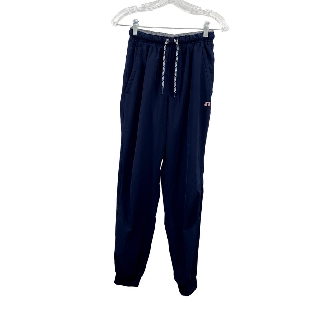 Russell Athletic Womens Navy Blue Nylon Track Pants Windbreaker Joggers Small